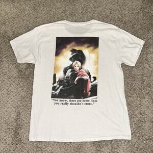FULLMETAL ALCHEMIST Brotherhood Men’s T-Shirt L White Full Metal Double Sided